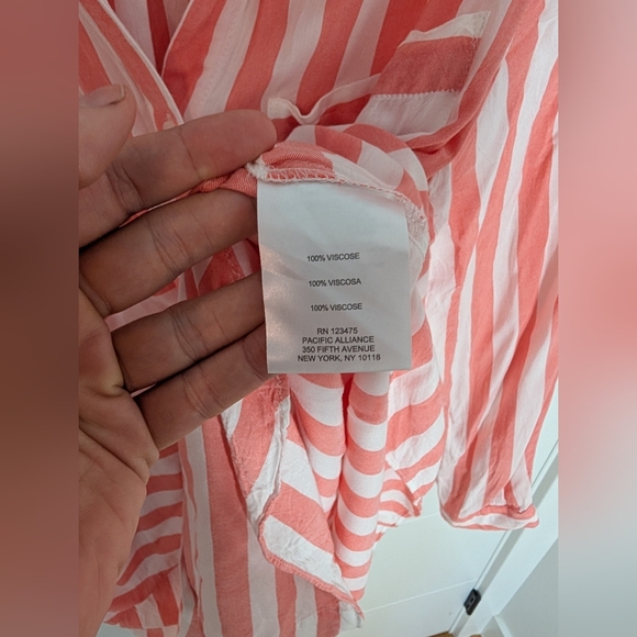 Jones New York Pink White Stripe Shirt Dress 1X - Picture 5 of 8